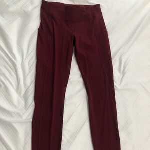 Lululemon speed up high rise red leggings 28"
